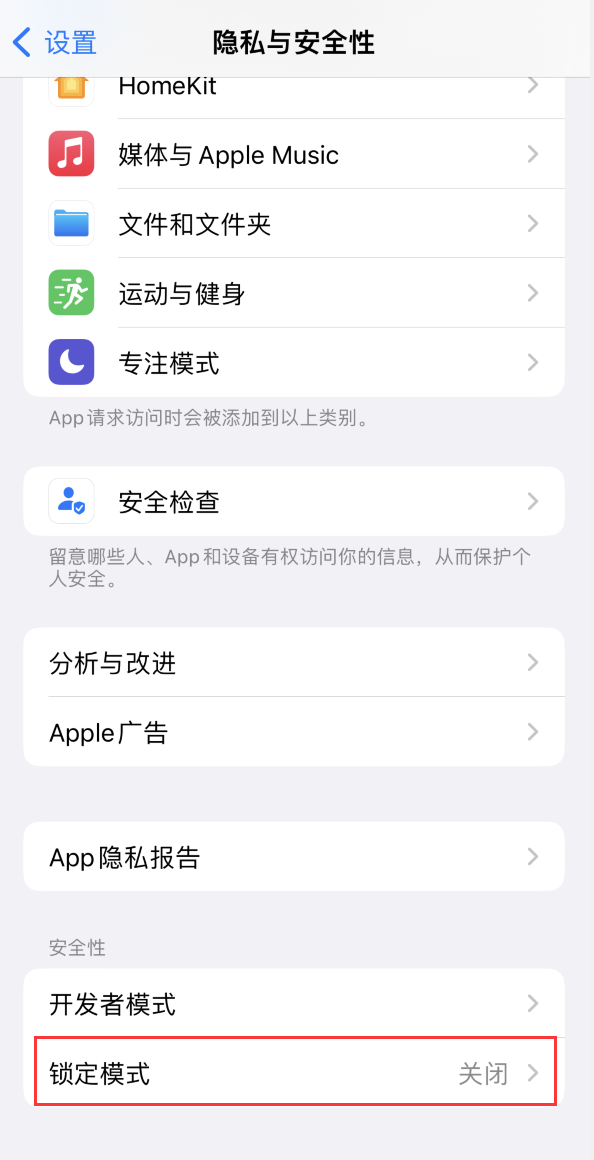 平舆苹果手机维修分享iOS 16 “锁定模式”是什么 